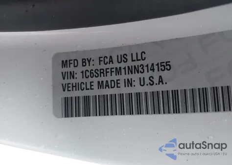 2022 Ram 1500 Big Horn 4X4 5'7 Box из США, поврежденный, VIN 1C6SRFFM1NN314155